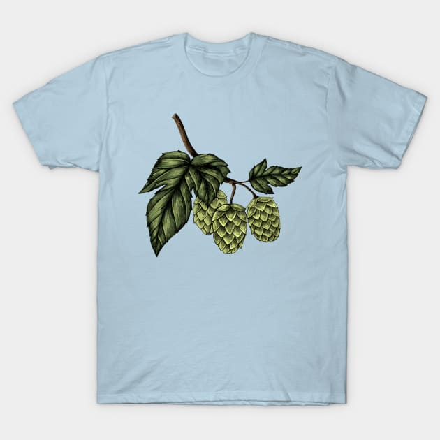 Hand Drawn Hops T-Shirt by Mako Design 